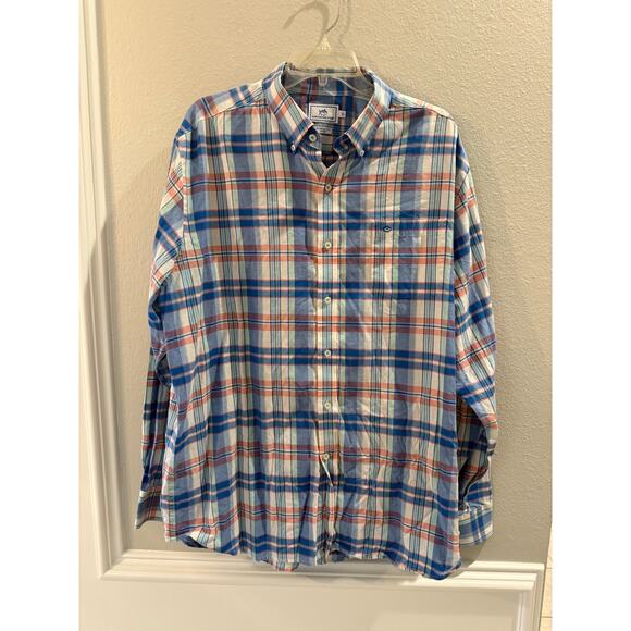 Southern Tide Men's Classic Fit 100% Cotton Plaid Button Up Sz XL Shirt - Picture 1 of 5